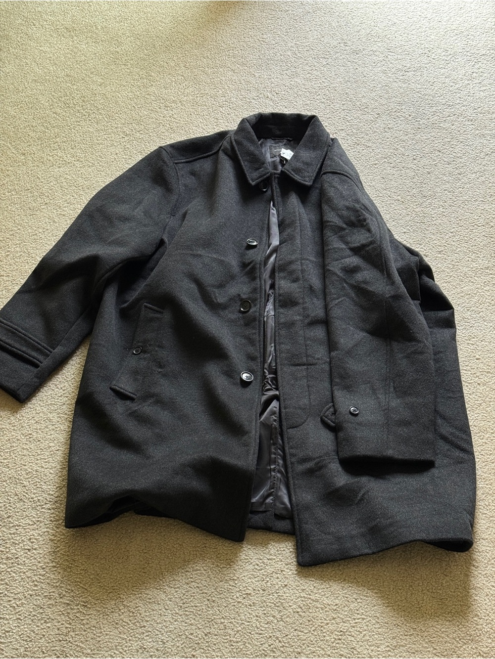 Banana Republic Wool-Blend Pea Coat in Black XXL